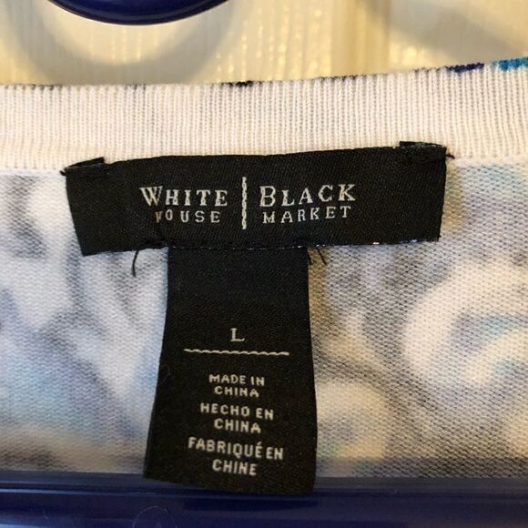 WHBM LS Abstract Sweater w Snaps - Picture 6 of 10